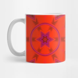 Mosaic Kaleidoscope Flower Red and Purple Mug